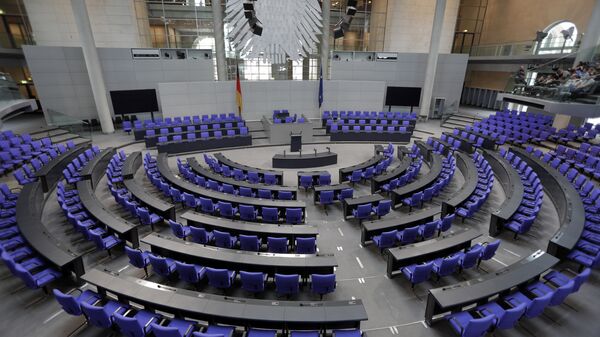 Interior view of the plenar hall of the German Federal Parliament, Bundestag, at the Reichstag building in Berlin, Germany, Tuesday, Sept. 26, 2017. - Sputnik International