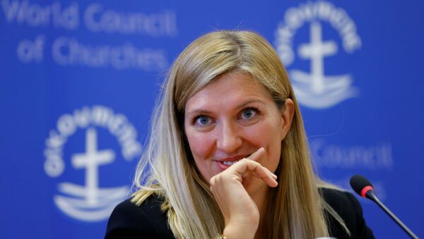 Beatrice Fihn, Executive Director of the International Campaign to Abolish Nuclear Weapons (ICAN), attends a news conference after ICAN won the Nobel Peace Prize 2017, in Geneva, Switzerland October 6, 2017. - Sputnik International