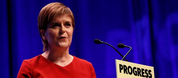 Scotland's First Minister and Scottish National Party (SNP) Leader, Nicola Sturgeon, speaks on the final day of the SNP conference in Glasgow, Scotland Scotland's First Minister and Scottish National Party (SNP) Leader, Nicola Sturgeon, speaks on the final day of the SNP conference in Glasgow, Scotland - Sputnik International
