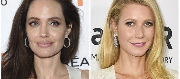 This combination photo shows actresses Angelina Jolie at a premiere for The Breadwinner at the Toronto International Film Festival on Sept. 10, 2017, left, and Gwyneth Paltrow arrives at the amfAR Inspiration Gala in Los Angeles on Oct. 29, 2015 This combination photo shows actresses Angelina Jolie at a premiere for The Breadwinner at the Toronto International Film Festival on Sept. 10, 2017, left, and Gwyneth Paltrow arrives at the amfAR Inspiration Gala in Los Angeles on Oct. 29, 2015 - Sputnik International