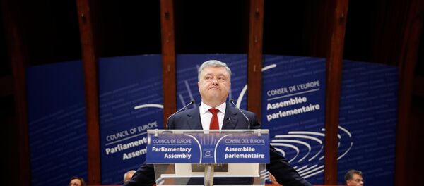 Ukraine's President Petro Poroshenko addresses the Parliamentary Assembly of the Council of Europe in Strasbourg, France, October 11, 2017. - Sputnik International
