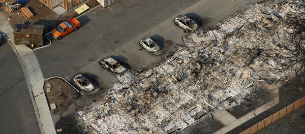 An aerial view of properties destroyed by the Tubbs Fire is seen in Santa Rosa, California, U.S., October 11, 2017 An aerial view of properties destroyed by the Tubbs Fire is seen in Santa Rosa, California, U.S., October 11, 2017 - Sputnik International