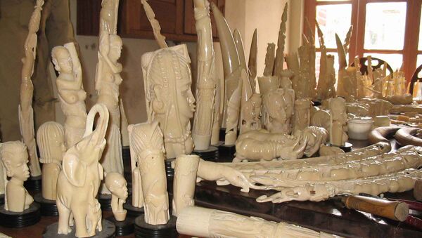Carved ivory figurines, made from the tusks of poached elephants - Sputnik International