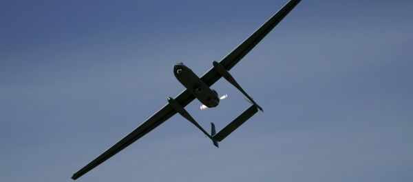 FILE - In this March 7, 2007, file photo, the Israeli army Heron TP drone, also known locally as the Eitan, flies during a display at the Palmahim Air Force Base in Palmahim, Israel - Sputnik International