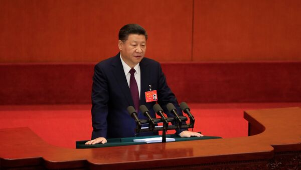 China's President Xi Jinping speaks during the opening session of the 19th National Congress of the Communist Party of China at the Great Hall of the People in Beijing, China October 18, 2017, - Sputnik International