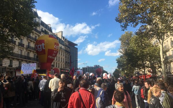 Demonstration against the French president's labour law reforms in Paris - Sputnik International