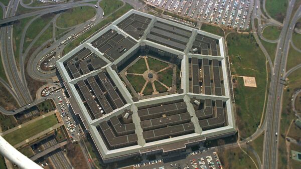 This is an aerial view of the five-sided Pentagon building, headquarters of the United States Department of Defense, in Arlington, Va., in 1975 - Sputnik International