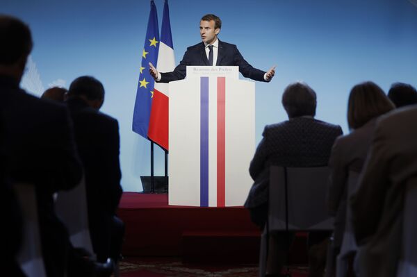French President Emmanuel Macron delivers a speech at the Elysee Palace in Paris during the Prefects Reunion on September 5, 2017 French President Emmanuel Macron delivers a speech at the Elysee Palace in Paris during the Prefects Reunion on September 5, 2017 - Sputnik International