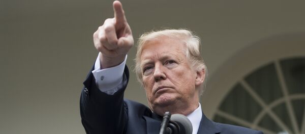 This file photo taken on October 16, 2017 shows US President Donald Trump speaking to the press in the Rose Garden of the White House in Washington, DC. - Sputnik International