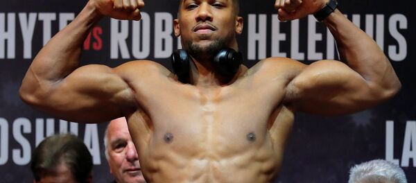 Anthony Joshua & Carlos Takam weigh-in, Motorpoint Arena, Cardiff, Britain on October 27, 2017 - Sputnik International