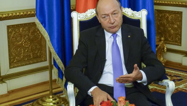 President Traian Basescu speaks during interview with The Associated Press on Monday, March 17, 2014 at the Cotroceni Palace which houses the president’s offices. - Sputnik International