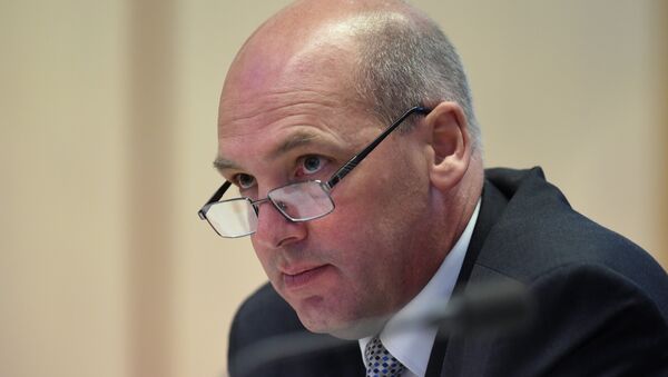 In this Feb. 8, 2016 file photo, President of the Senate Stephen Parry speaks during a Senate Estimates Committee at Parliament House in Canberra, Australia. Despite a High Court decision thought to have ruled a line under the saga last Friday, the dual citizenship crisis that has rocked Australia’s parliament took another twist on Tuesday, Oct. 31 2017, with a senior member of the governing Liberal Party saying he may have to quit parliament. - Sputnik International