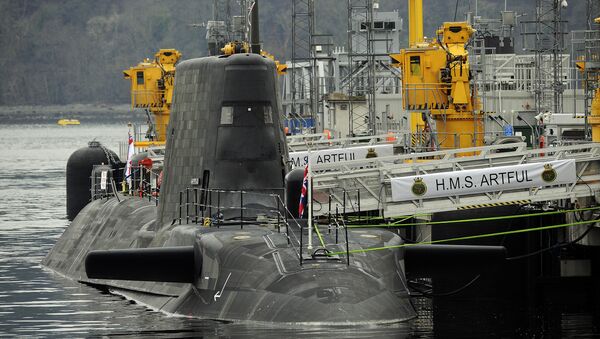 Astute-class submarine HMS Artful is pictured after officially becoming a commissioned warship of the Royal Navy at a ceremony at Faslane Naval Base, Rhu, Scotland on March 18, 2016. - Sputnik International