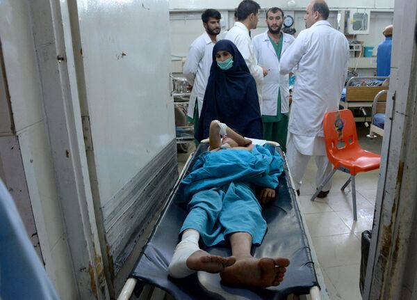 An injured Afghan youth receives treatment at a hospital following a suspected US drone airstrike in the Achin district of Nangarhar province. (File) An injured Afghan youth receives treatment at a hospital following a suspected US drone airstrike in the Achin district of Nangarhar province. (File) - Sputnik International