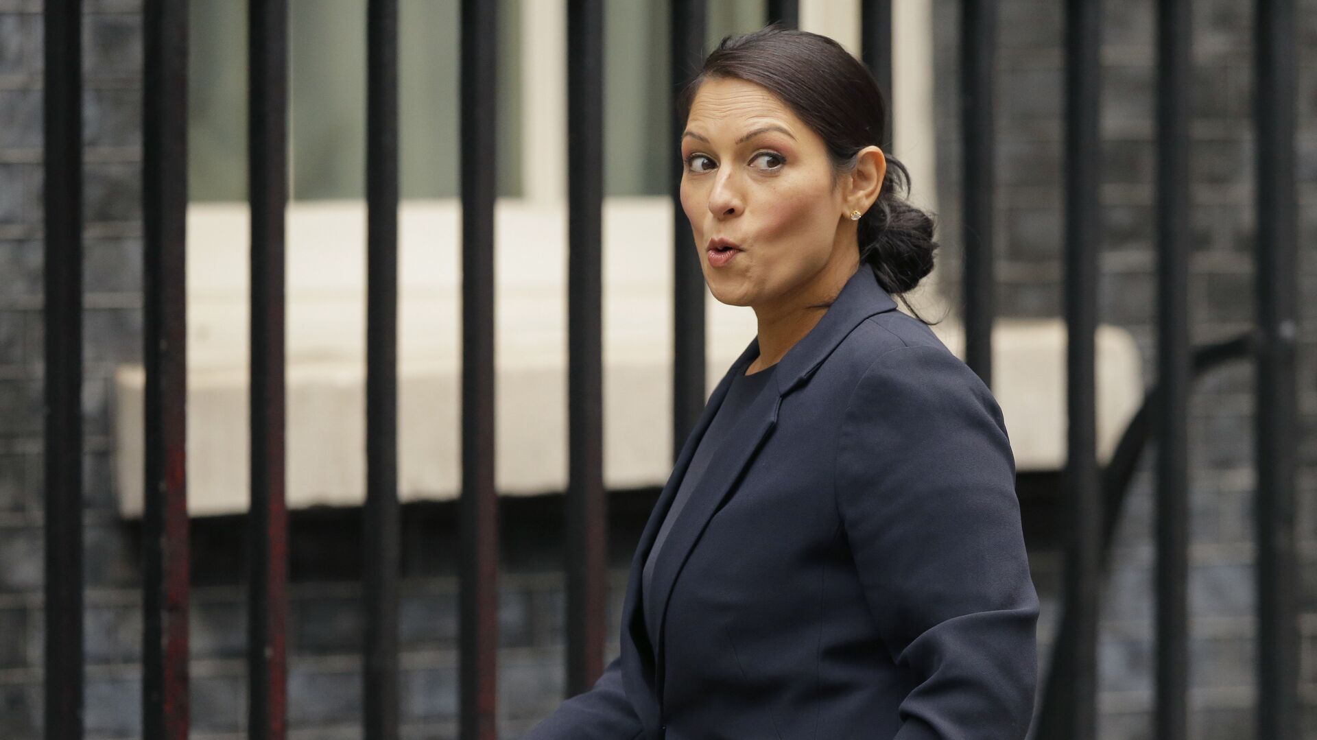 Britain's Secretary of State for International Development Priti Patel reacts to a question from the media as she arrives for a cabinet meeting at 10 Downing Street in London, Tuesday, Oct. 10, 2017.  - Sputnik International, 1920, 09.09.2021