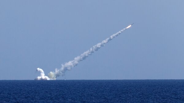 Launching Kalibr cruise missiles at terrorist targets in Syria. File photo - Sputnik International