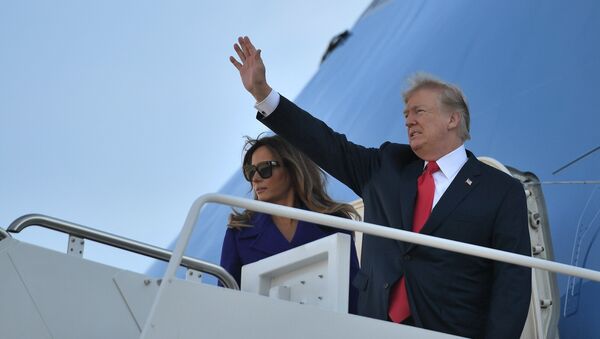 US President Donald Trump and First Lady Melania Trump board Air Force One departing from Andrews Air Force Base, Maryland on November 3, 2017, embarking on a 11-day tour of Asia - Sputnik International