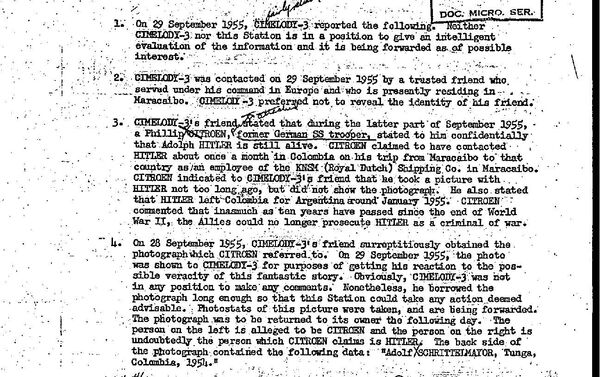 A recently declassified CIA document on Hitler - Sputnik International