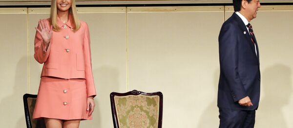 Ivanka Trump, left, adviser to and daughter of U.S. President Donald Trump, and Japan's Prime Minister Shinzo Abe attend a meeting of the World Assembly for Women (WAW!) in Tokyo Friday, Nov. 3, 2017. Ivanka Trump, left, adviser to and daughter of U.S. President Donald Trump, and Japan's Prime Minister Shinzo Abe attend a meeting of the World Assembly for Women (WAW!) in Tokyo Friday, Nov. 3, 2017. - Sputnik International