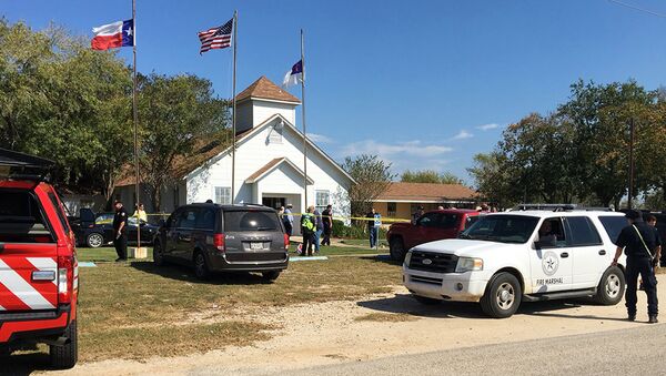Emergency personnel respond to a fatal shooting at a Baptist church in Sutherland Springs, Texas, Sunday, Nov. 5, 2017. ( - Sputnik International