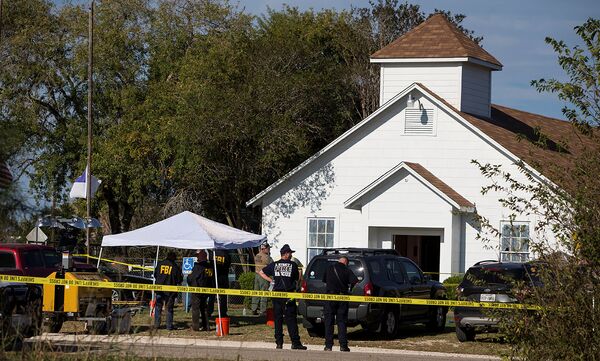 Law enforcement officials investigate a mass shooting at the First Baptist Church in Sutherland Springs, Texas, U.S. November 5, 2017 Law enforcement officials investigate a mass shooting at the First Baptist Church in Sutherland Springs, Texas, U.S. November 5, 2017 - Sputnik International
