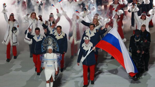 Russia’s national team’s flag-bearer Alexander Zubkov during the parade of athletes and members of national delegations at the opening ceremony of the XXII Olympic Winter Games in Sochi. (File) - Sputnik International
