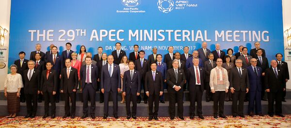 Ministers gather for a group photo after the APEC Ministerial Meeting (AMM) ahead of the Asia-Pacific Economic Cooperation (APEC) Summit leaders meetings in Danang, Vietnam, November 8, 2017 Ministers gather for a group photo after the APEC Ministerial Meeting (AMM) ahead of the Asia-Pacific Economic Cooperation (APEC) Summit leaders meetings in Danang, Vietnam, November 8, 2017 - Sputnik International
