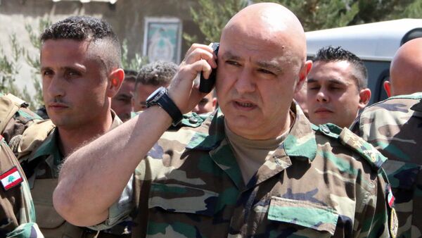 Lebanese army chief General Joseph Aoun arrives at an operational command post in the eastern town of Ras Baalbek - Sputnik International