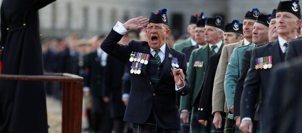 Veterans parade past Britain's Prince Edward during the Remembrance Sunday Cenotaph service in London, Britain, November 12, 2017 - Sputnik International