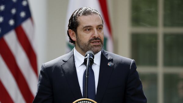 Lebanese Prime Minister Saad Hariri speaks during a joint news conference with President Donald Trump in the Rose Garden of the White House, Tuesday, July 25, 2017, in Washington - Sputnik International