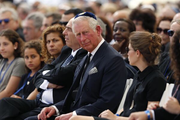 Britain's Prince Charles attends the funeral ceremony for former Israeli President Shimon Peres in Jerusalem, Friday, Sept. 30, 2016 Britain's Prince Charles attends the funeral ceremony for former Israeli President Shimon Peres in Jerusalem, Friday, Sept. 30, 2016 - Sputnik International