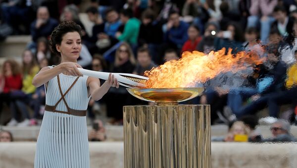 Athletics Olympic - Flame Handover Ceremony For Pyeongchang 2018 Olympics - Panathenaic Stadium, Athens, Greece - October 31, 2017 - Sputnik International