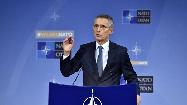 NATO Secretary General Jens Stoltenberg holds a news conference during a North Atlantic Council (NAC) defence ministers meeting in Brussels, Belgium November 9, 2017 - Sputnik International