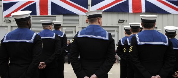 Submariners stand to attention during a ceremony to officially make 'Artful' a commissioned warship of the Royal Navy at Faslane Naval Base, Rhu, Scotland on March 18, 2016. Submariners stand to attention during a ceremony to officially make 'Artful' a commissioned warship of the Royal Navy at Faslane Naval Base, Rhu, Scotland on March 18, 2016. - Sputnik International