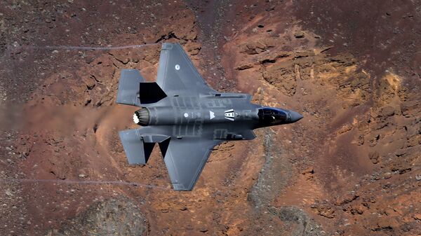 In this Feb. 28, 2017, photo, a Lockheed Martin F-35A Lighting II from the 323 Squadron, Royal Netherlands Air Force flies through the nicknamed Star Wars Canyon on the Jedi transition in Death Valley National Park, Calif. - Sputnik International