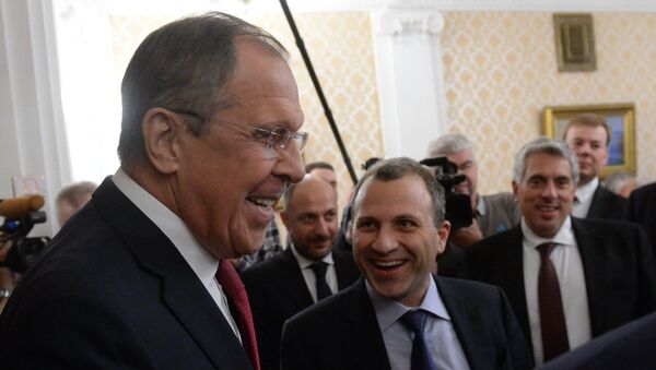 Foreign Minister Sergei Lavrov meets with Lebanese counterpart, Gebran Bassil - Sputnik International