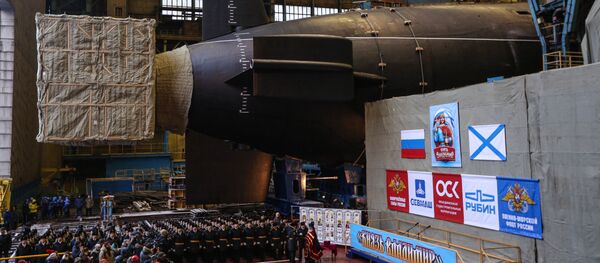 Launching Knyaz Vladimir nuclear-powered submarine cruiser in Severodvinsk Launching Knyaz Vladimir nuclear-powered submarine cruiser in Severodvinsk - Sputnik International