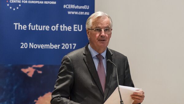 European Union chief Brexit negotiator Michel Barnier gives the keynote address on Brexit during a conference to mark the launch of the Centre for European Reform's new office in Brussels - Sputnik International
