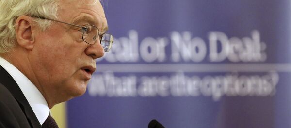 British Secretary of State for Exiting the European Union David Davis speaks to the ECR Deal or No Deal conference in Central Hall Westminster, London, Tuesday Nov. 21, 2017. British Secretary of State for Exiting the European Union David Davis speaks to the ECR Deal or No Deal conference in Central Hall Westminster, London, Tuesday Nov. 21, 2017. - Sputnik International