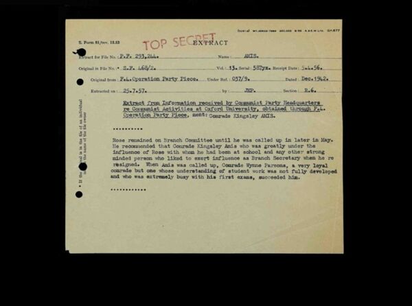 Information supplied by an MI5 mole in the British Communist Party via F Branch Information supplied by an MI5 mole in the British Communist Party via F Branch - Sputnik International