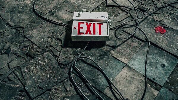 Exit sign - Sputnik International