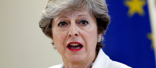 Britain's Prime Minister Theresa May addresses a news conference during an European Union leaders summit in Brussels, Belgium, October 20, 2017. - Sputnik International