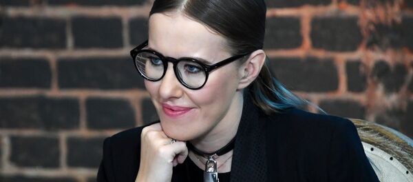 Television show host Ksenia Sobchak who has announced her intention to run for president at an expert discussion Television show host Ksenia Sobchak who has announced her intention to run for president at an expert discussion - Sputnik International