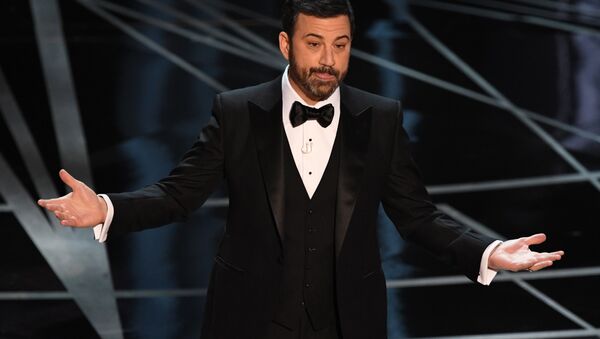 Host Jimmy Kimmel delivers a speech on stage at the 89th Oscars on February 26, 2017 in Hollywood, California - Sputnik International