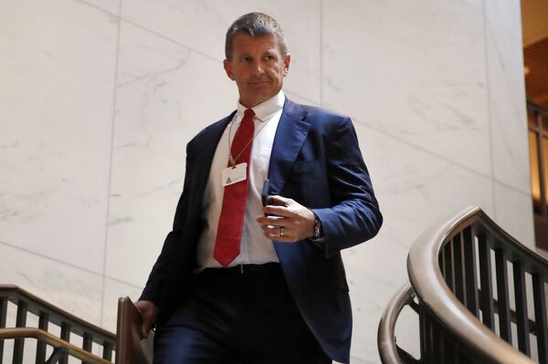 Blackwater founder Erik Prince arrives for a closed meeting with members of the House Intelligence Committee, Thursday, Nov. 30, 2017, on Capitol Hill in Washington Blackwater founder Erik Prince arrives for a closed meeting with members of the House Intelligence Committee, Thursday, Nov. 30, 2017, on Capitol Hill in Washington - Sputnik International