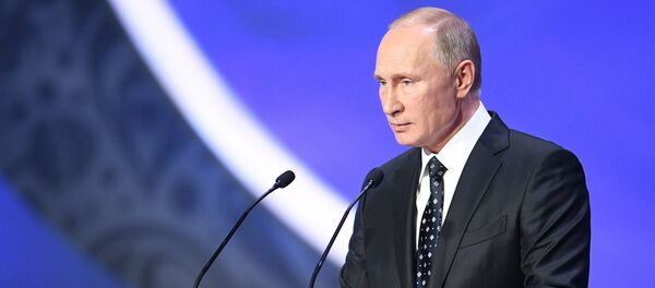 Russian President Vladimir Putin during 2018 FIFA World Cup Final Draw at the State Kremlin Palace Russian President Vladimir Putin during 2018 FIFA World Cup Final Draw at the State Kremlin Palace - Sputnik International