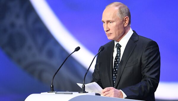 Russian President Vladimir Putin during 2018 FIFA World Cup Final Draw at the State Kremlin Palace - Sputnik International
