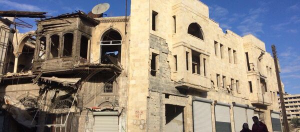 Destroyed building in Aleppo - Sputnik International