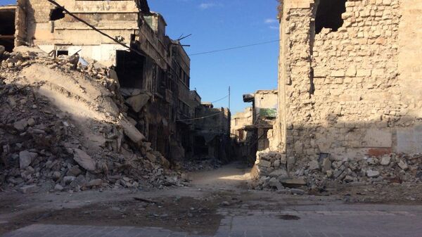 Destroyed buildings in Aleppo  - Sputnik International