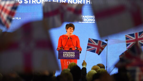 DUP leader Arlene Foster speaks at her party's annual conference in Belfast, Northern Ireland, November 25, 2017. - Sputnik International